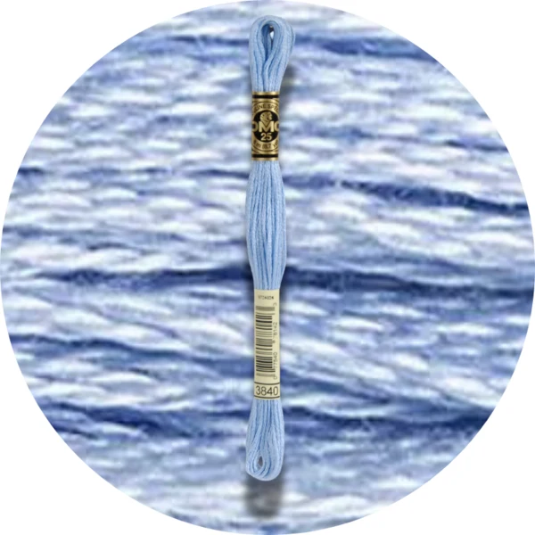DMC Mouliné Spécial 25 Broderigarn, Ensfarvet, Blå/Lilla nuancer